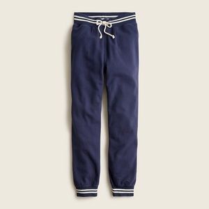 J.Crew University Terry Sweatpant with Striped Cuffs